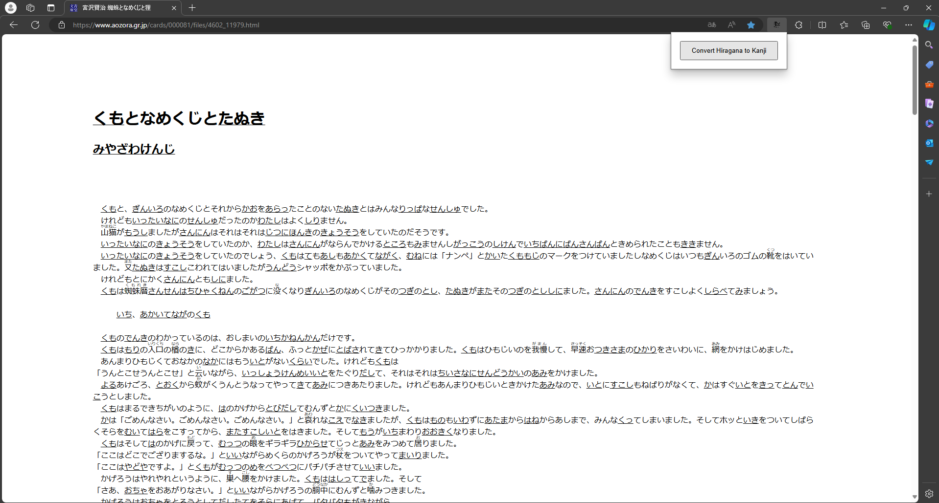 Extension shown after conversion